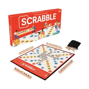Scrabble Classic Crossword Game Wooden Tile Racks