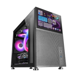 Mars Gaming MC-LCD Micro-ATX Case - Black