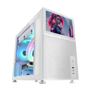Mars Gaming MC-LCD White – Micro-ATX Case