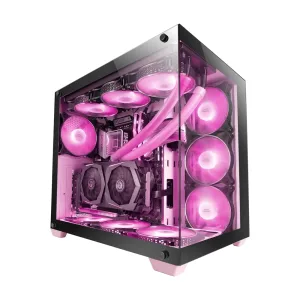 Mars Gaming MCV4 XXL Premium Custom E-ATX Case - Frameless 90º Glass, Pink