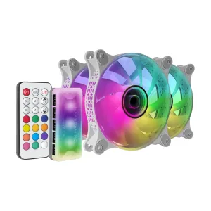Mars Gaming MF-3Dkit - 3x12cm Infinite Mirror Fan - White