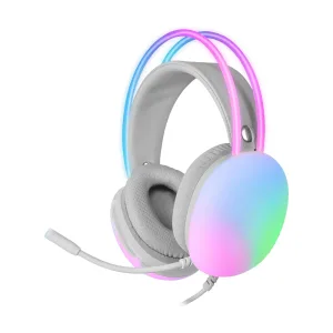 Mars Gaming MH-GLOW Full Chroma 360 Headphones + Mic – Pink Edition