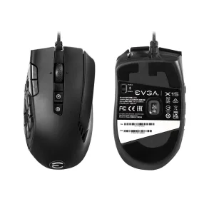 EVGA X15 MMO Gaming Mouse – 8K, Wired, Black